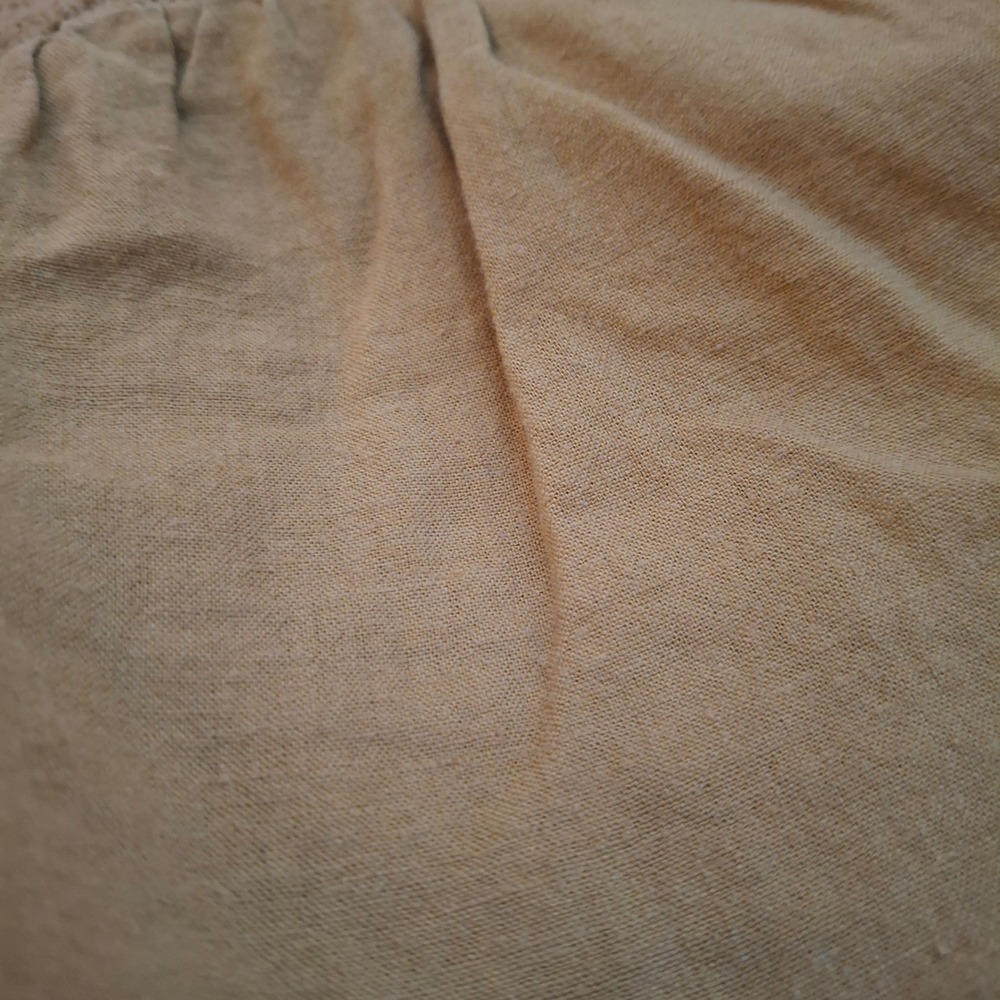 OLD NAVY Womens Yellow Linen Blend Smocked Peplum Top Square Neck Puff Sleeve L - Picture 6 of 7
